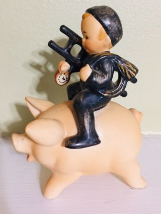 Vintage Goebel W Germany Boy On Pig Figurine