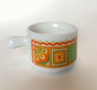 Vintage Avon Soup Mug - 1970s Patchwork Design