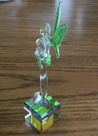 Lead Crystal Base Hand Blown Fairy With 3D Flowers 2