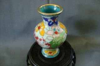 Vintage Small Chinese Cloisonne Vase 3 Inches Tall