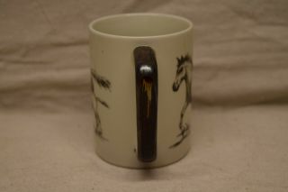 Vintage Otagiri Stoneware Horse and Foal Coffee Mug White Brown Cup Japan Retro 4