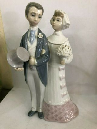 Lladro " Wedding " Bride And Groom Porcelain Figurine 4808