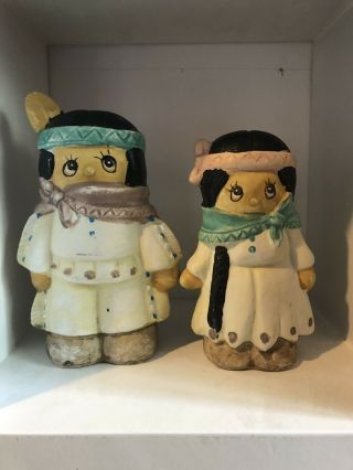 Native American Salt And Pepper Shakers.  Very Cute And Unique.