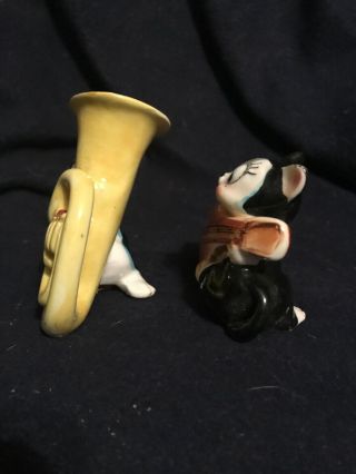 Vintage Cute Musician Kitty Cats Salt And Pepper Shakers 2