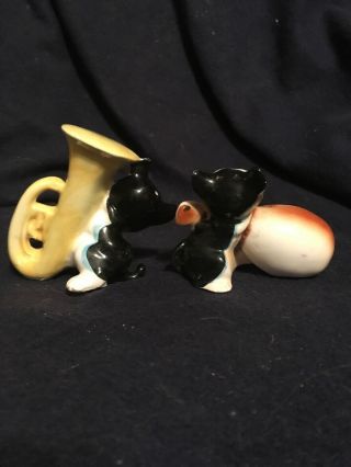 Vintage Cute Musician Kitty Cats Salt And Pepper Shakers 3