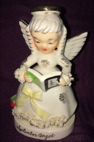 Vintage Napco September Birthday Girl Angel Figurine A1369