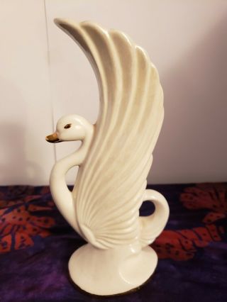 Swan Ceramic Bud Vase Handcrafted 8 " X 3 1/4 " X 21/2 " No Markings