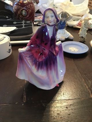 Royal Doulton " Sweet Anne " Hn1496 Figurine Purple Dress 7 " H