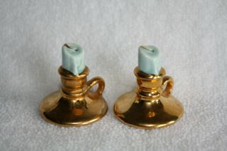 Arcadia Miniature CANDLES IN CANDLE HOLDERS Mini Salt And Pepper Set 4