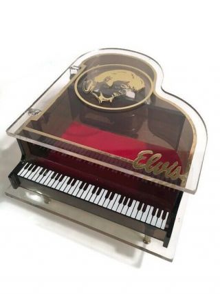 Vintage Plastic Grand Piano Music Box Trinket Jewelry Box Elvis Love Me Tender