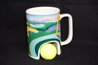 Vintage 1990 Norrgard Design Cup/mug " Golfing ",  Cup For Putting Practice W/ball