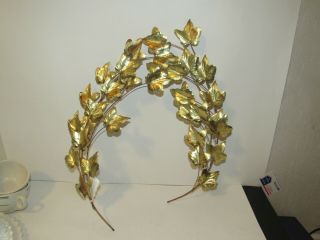Vintage Home Interior Homco Brass Copper Metal Ivy Leaf Swags Two