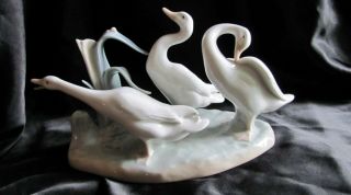 Lladro Figurine Three Geese Gloss Finish 4549 Retired Spain