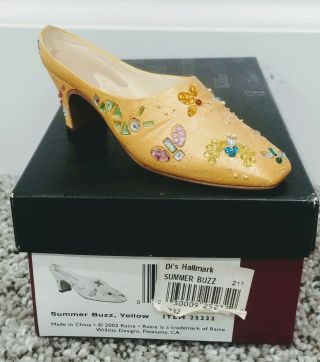 Just The Right Shoe By Raine 2002 " Summer Buzz,  Yellow " Flat Mule Euc
