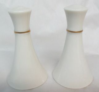 Vintage Lenox Porcelain Usa Ivory 24k Gold Rim Salt & Pepper Shakers