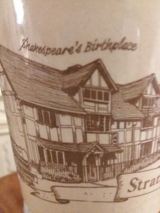 Shakespeare ' s Birthplace STRATFORD - UPON - AVON Coffee Mug Ceramic Stoneware 12oz 2