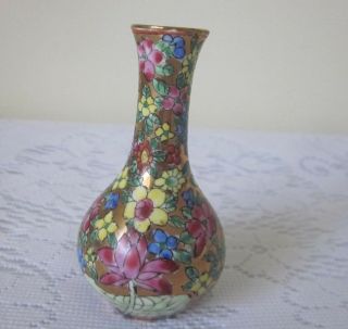 Vintage Miniature Porcelain Gold Gilded Vase 3 1/4 " High Made In Japan