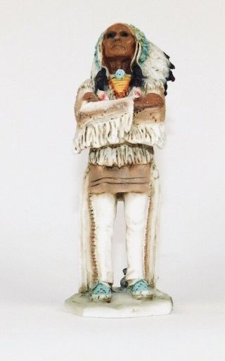 American Indian Figurine Castagna Sitting Bull Vintage Italy 1988