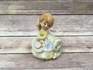 Vintage Kelvin Ceramic Figurine Little Girl Age 9 Birthday
