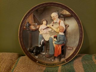 Norman Rockwell Plate,  3d,  Limited Edition Number 3308a " The Toy Maker " 1993