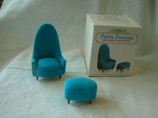 Petite Princess Fantasy Furniture " Occasional Chair With Ottoman " Blue