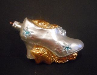 Kurt Adler Polonaise Cinderella Glass Slipper Blown Glass Christmas Ornament