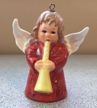 Vintage Xmas Goebel Hummel Angel W/horn Christmas Bell Ornament 1976 W Germany