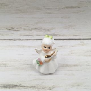 Vintage Napcoware Miniature Bone China Angel Figurine With Guitar