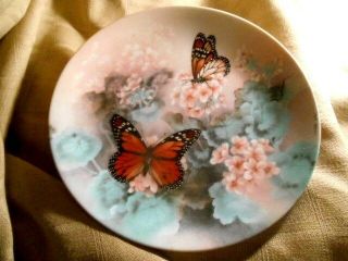 Vintage 1988 Monarch Butterfly 8.  5 " Decorative Plate Xerces Society Lena Liu