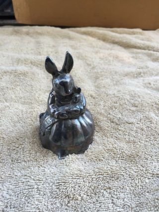 Vintage Metal Music Box Rabbit Figurine