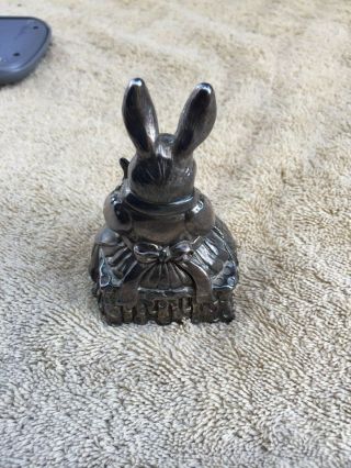 Vintage Metal Music Box Rabbit Figurine 4