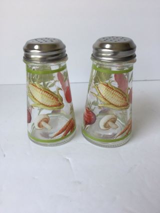 Vegetables Salt And Pepper Shakers Kitchen Home Decor,  Glass Silver Tops