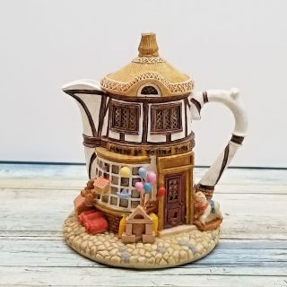 Hometown Teapot Cottages Merry Go Round Toys Store Fairy Garden House Toystore