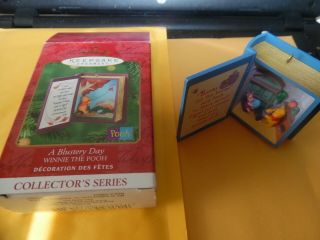 2000 Hallmark Winnie The Pooh 3 In The Series " A Blustery Day " Christmas Ornam