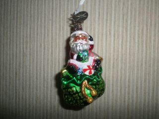 Christopher Radko Santa In A Toy Sack Gem Ornament