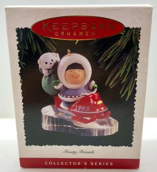1995 Hallmark Frosty Friends Christmas Ornament Eskimo & Polar Bear