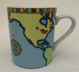 Tiffany & Co For Sodexho Coffee Mug Cup World Map Globe 9 Oz