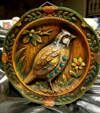 NAPCOWARE IMPORT JAPAN: 3 - D game bird wall plaque plates marked C - 8105 & labeled 4