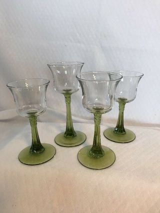 4 Partylite “radiant Glow” Green Stem Votive Candle Holders