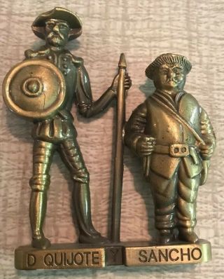 Vintage Bronze Brass Metal Don Quijote La Mancha/sancho Panza Figurines