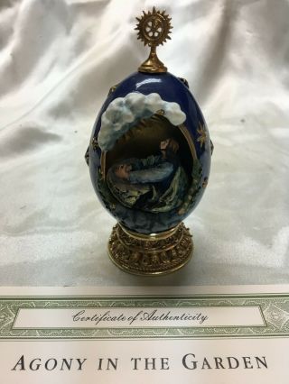 The Franklin House Of Faberge " Agony In The Garden " Porcelain Egg