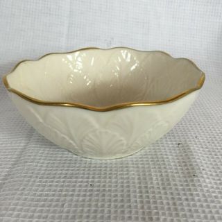 Lenox Porcelain Round Candy Nuts Bowl With Grecian Leaves,  5 " Diameter; Usa