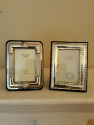 Godinger Silver Art Set Of 2 Miniature Picture Frames 2 " X 3 " Easel Back