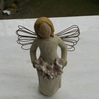 Vintage Willow Tree Figurine 5.  5 " Angel Of Spring Collectible Flowers Basket Nr