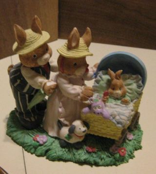 Roman Inc.  Cara Marks 1993 Easter Bunny Family