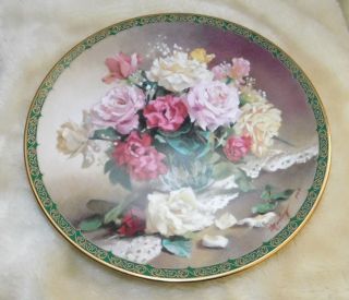 " Victorian Beauty " By Vieonne Morley Romantic Roses W.  S.  George Collector Plate