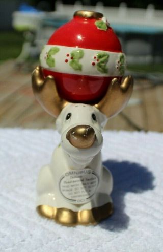 Vintage Christmas Reindeer With Ornament Salt And Pepper Shakers