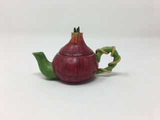 Khien Collectible Miniature Ceramic Onion Tea Pot Approx 3 "