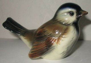 Vintage Goebel Hummel Sparrow Chickadee Bird Figurine Cv74 W Germany Brown