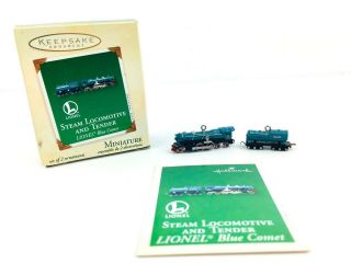 Hallmark Christmas Ornament Lionel Steam Locomotive And Tender Blue Comet 2003